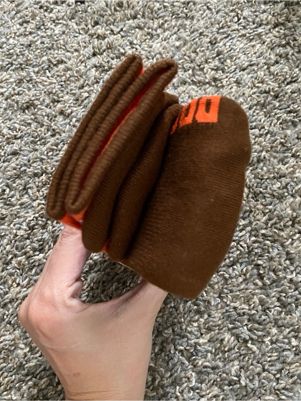 NFL Super Fan Browns Quarter Socks - Orange (L/XL)